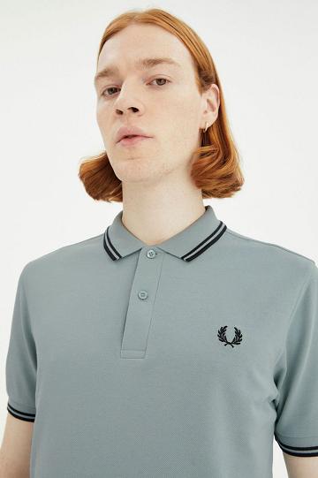 Silver Blue Fred Perry M3600 Men's Polo Shirts | PH 1439UZGT